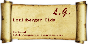 Lozinberger Gida névjegykártya